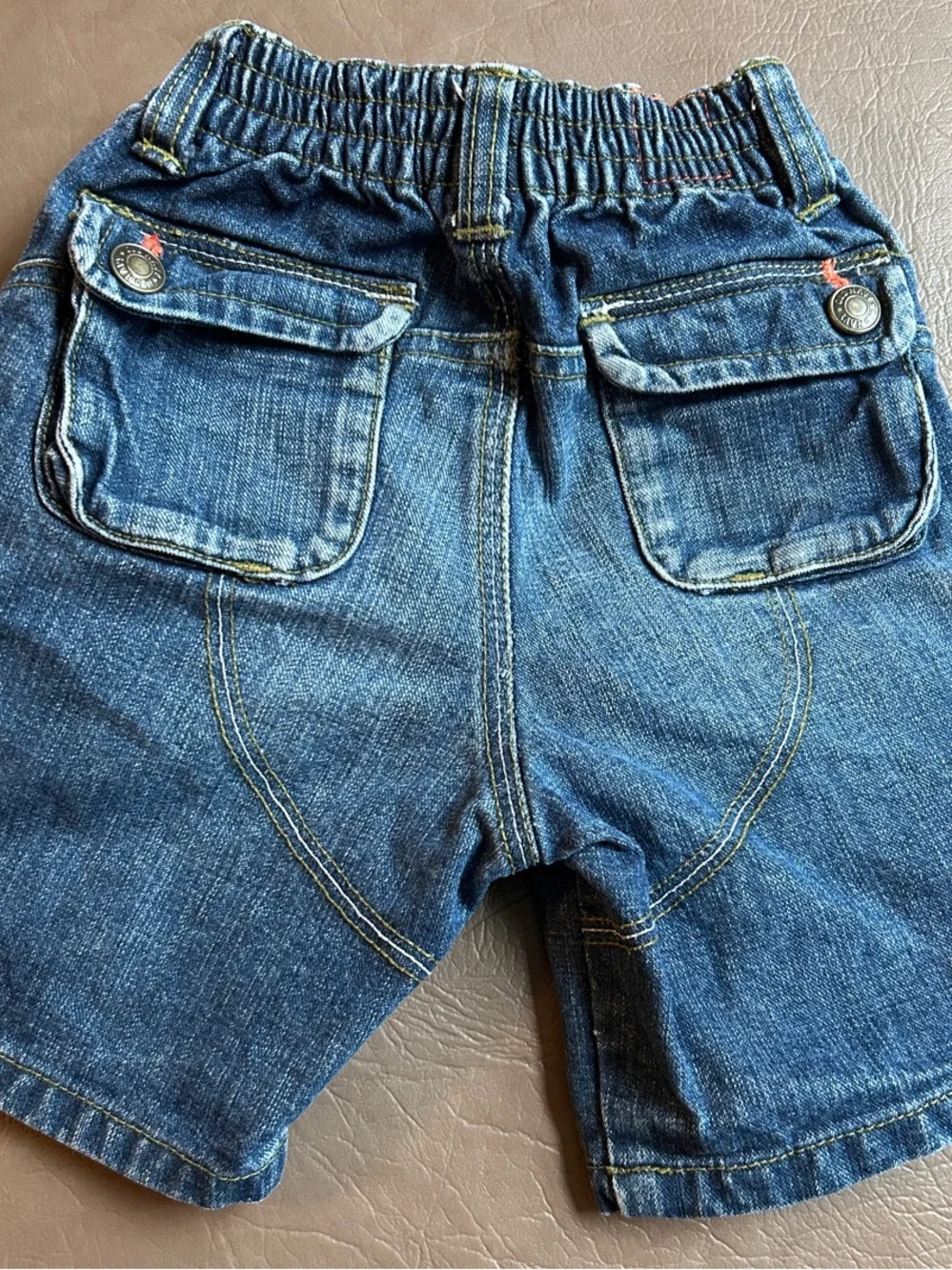 Toddler Denim Bundle 12M–18M | Blue Overalls & Shorts. Charcoal Jeans | 3 Pieces